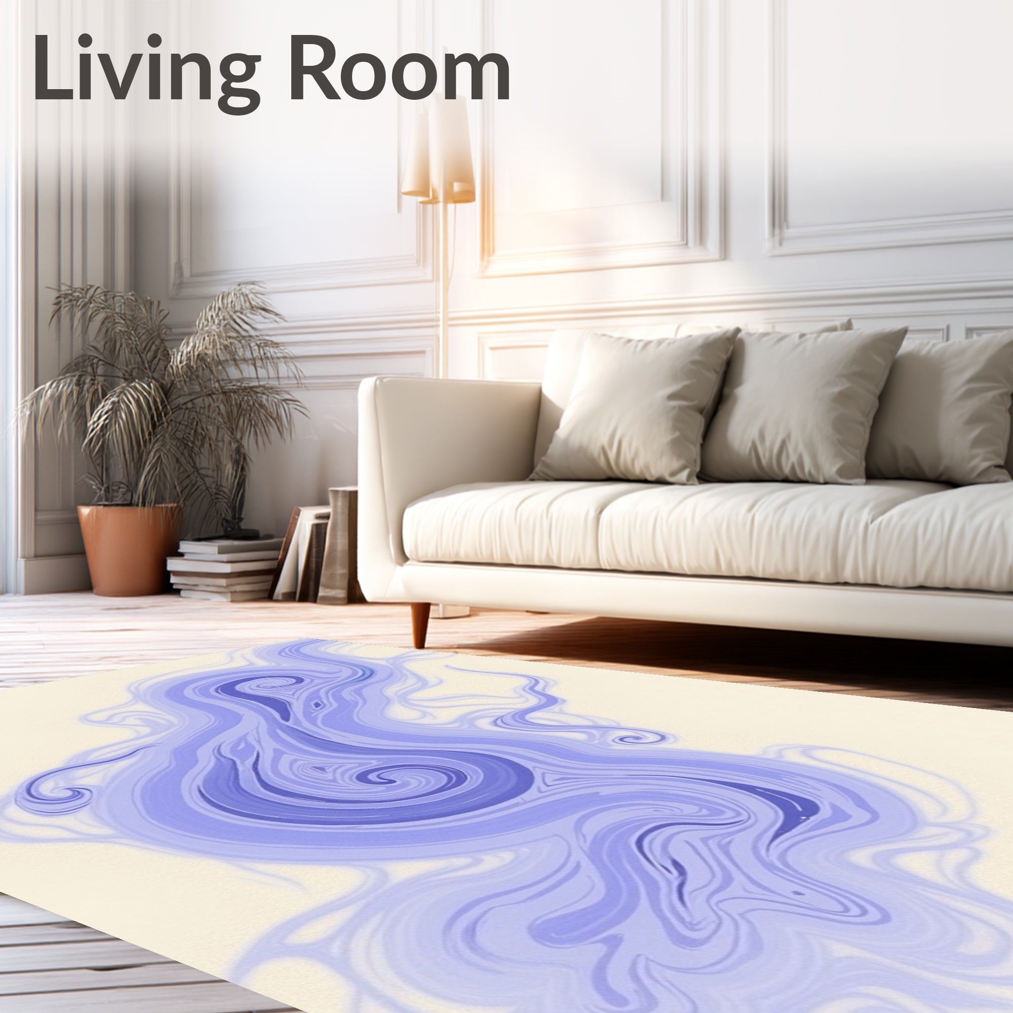 Amethyst Cloud Swirl Abstract Rug