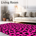 Vibrant Hot Pink Heart Cluster Rug