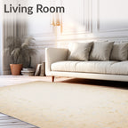 Light Gold Ornate Floral Scroll Rug