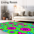 Retro Butterfly Flower Garden Rug