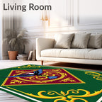 Emerald Green Golden Eagle Medallion Rug