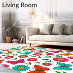 Vibrant Butterfly Garden Meadow Rug