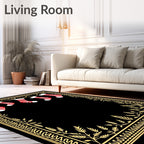 Festive Red Striped Stockings Garland Rug