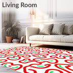 Bold Red Amoeba Fluid Shapes Rug