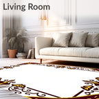 Rich Burgundy Gold Antique Scrollwork Rug
