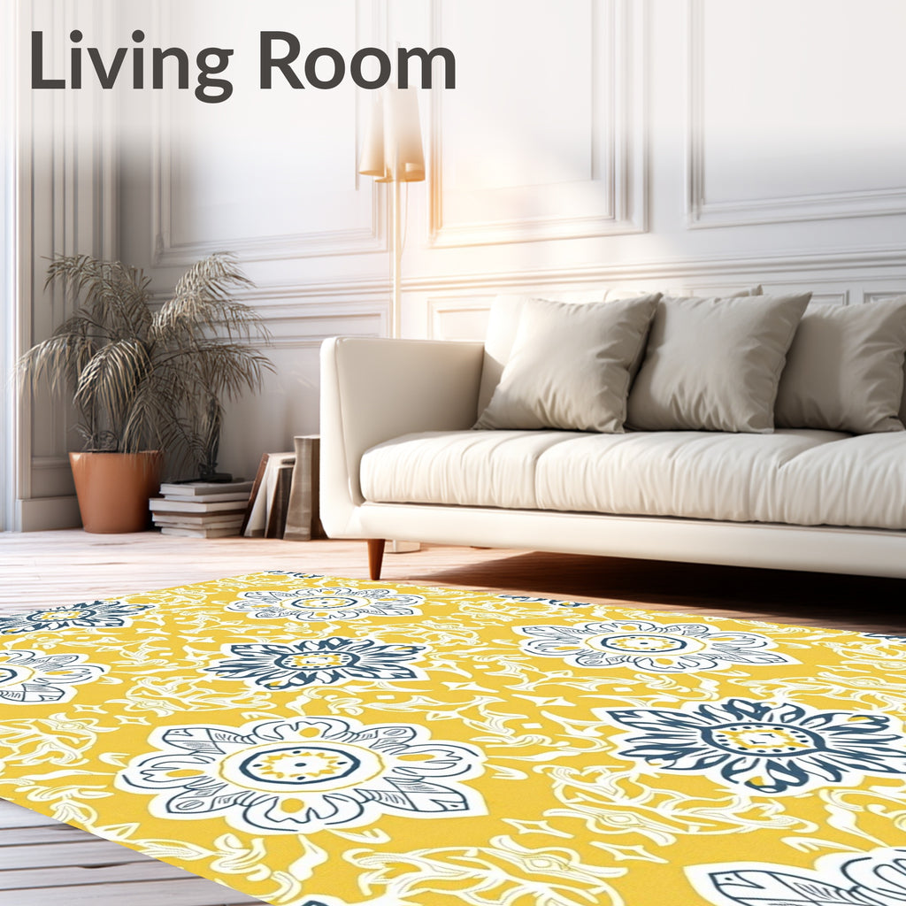 Vintage Sunburst Floral Medallion Rug
