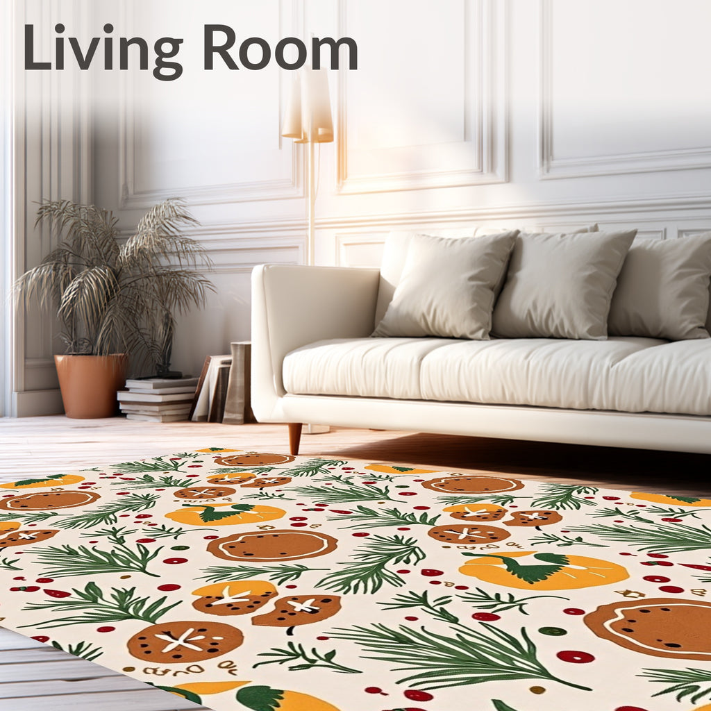 Autumn Harvest Gourds and Leaves Rug