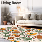 Autumn Harvest Gourds and Leaves Rug