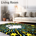 Whimsical White Ghost Starburst Rug
