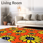Happy Yellow Sunflower Blossom Rug