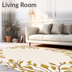 Golden Vine Border Contemporary Rug