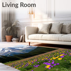 Alpine Meadow Purple Yellow Wildflower Rug
