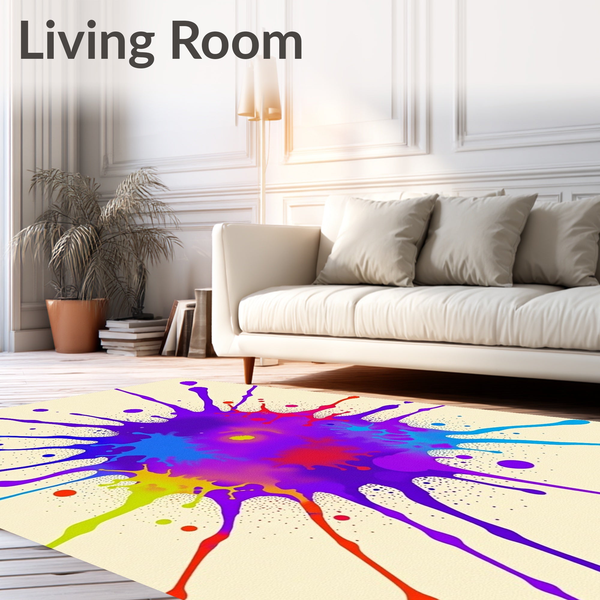 Vibrant Splatter Burst Abstract Rug