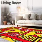 Yellow Bull Red Frame Graphic Rug