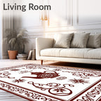 Ornate Teapot Crimson Floral Border Rug
