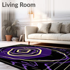 Amethyst Yellow Abstract Topography Waves Rug