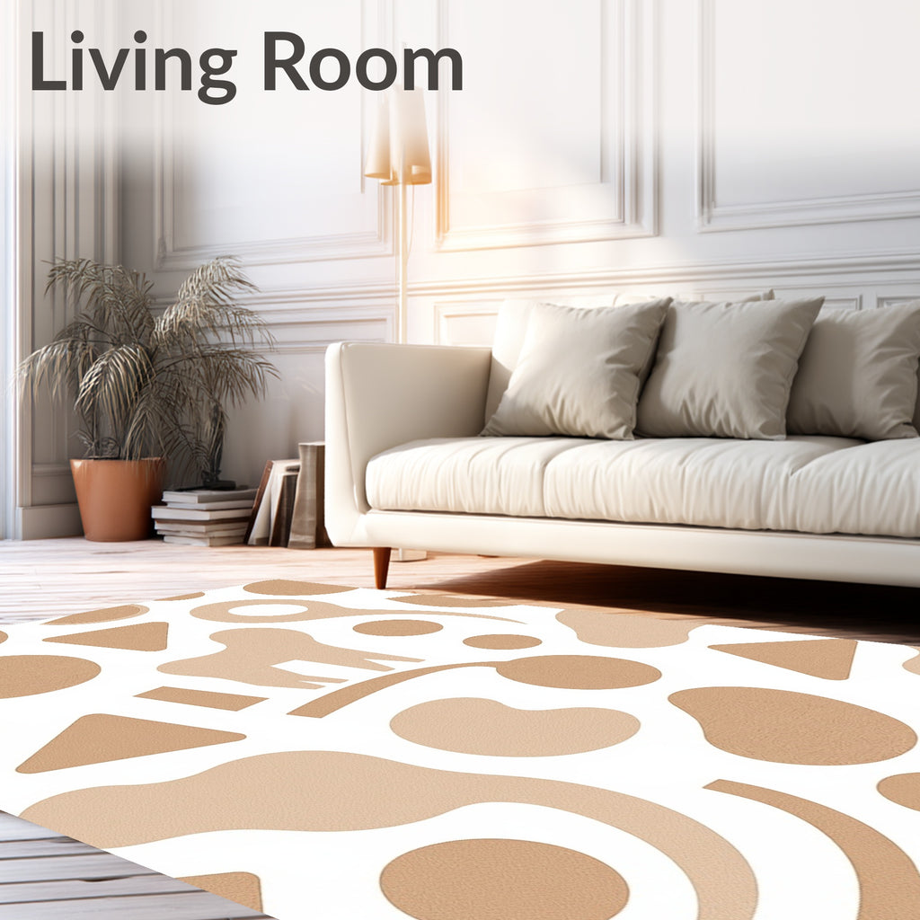 Neutral Abstract Organic Shapes Rug