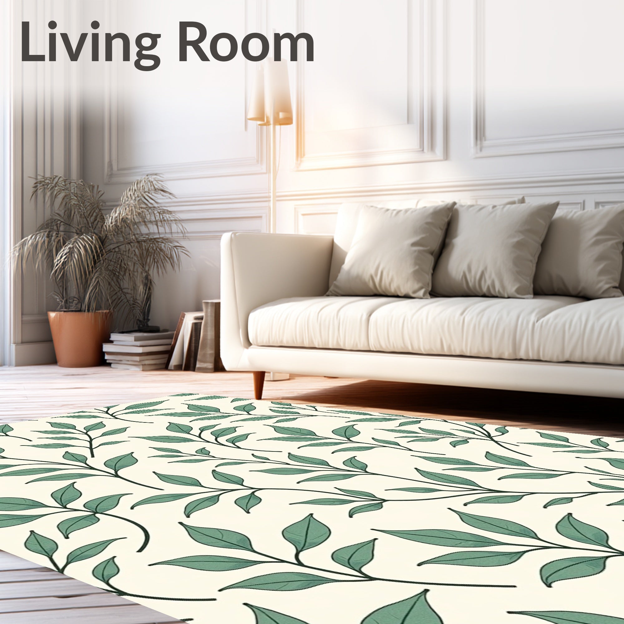 Sage Green Botanical Vine Rug