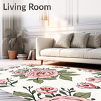 Delicate Pink Rose Garden Meadow Rug