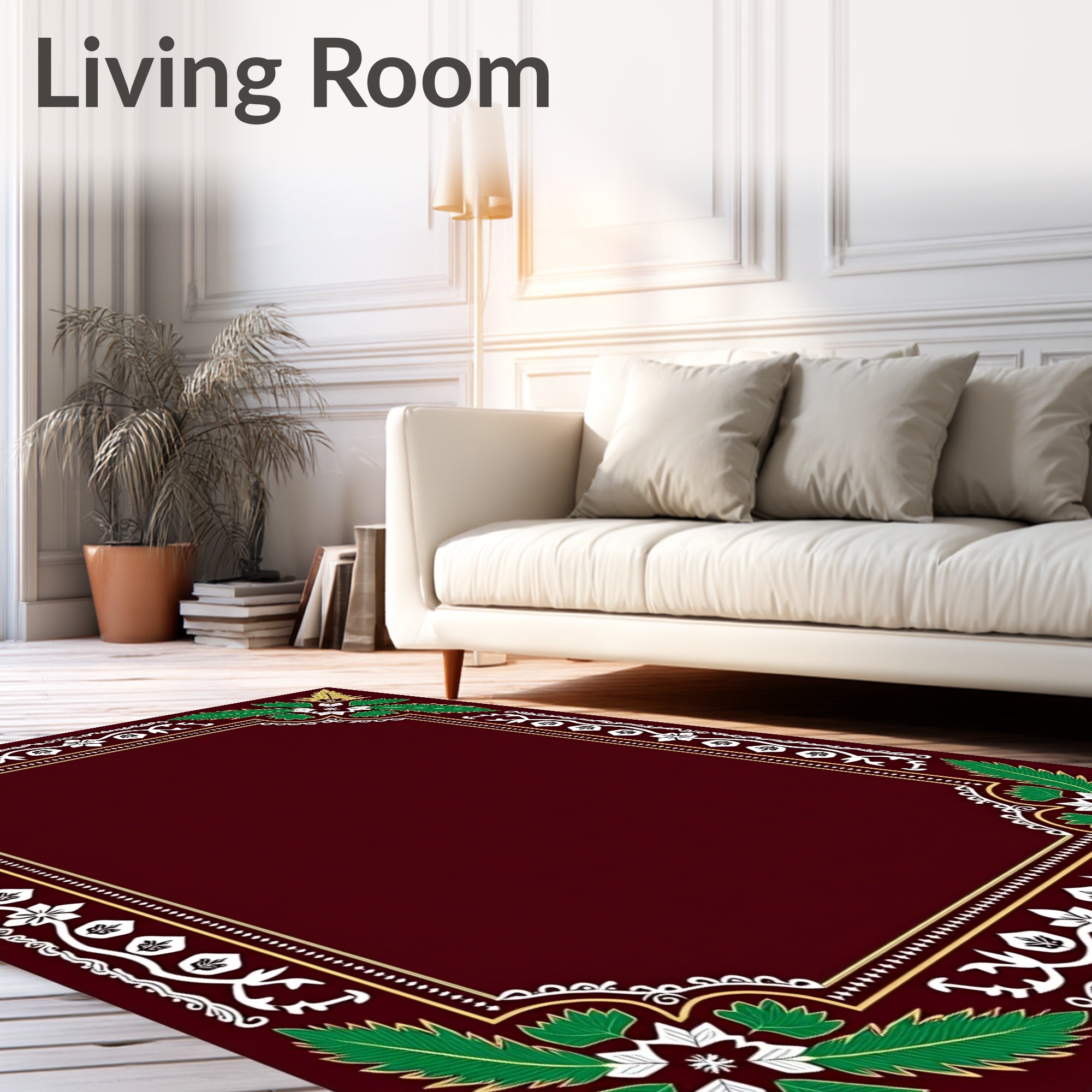 Crimson Leaf Vine Flourish Rug