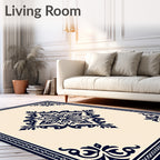 Navy Royal Lace Medallion Rug