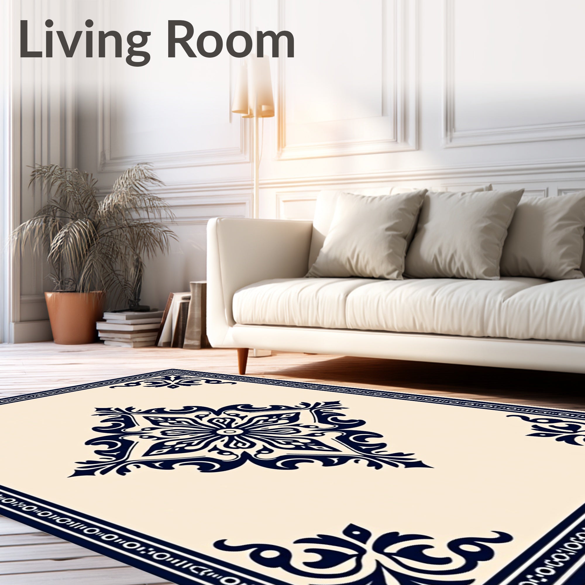 Navy Royal Lace Medallion Rug