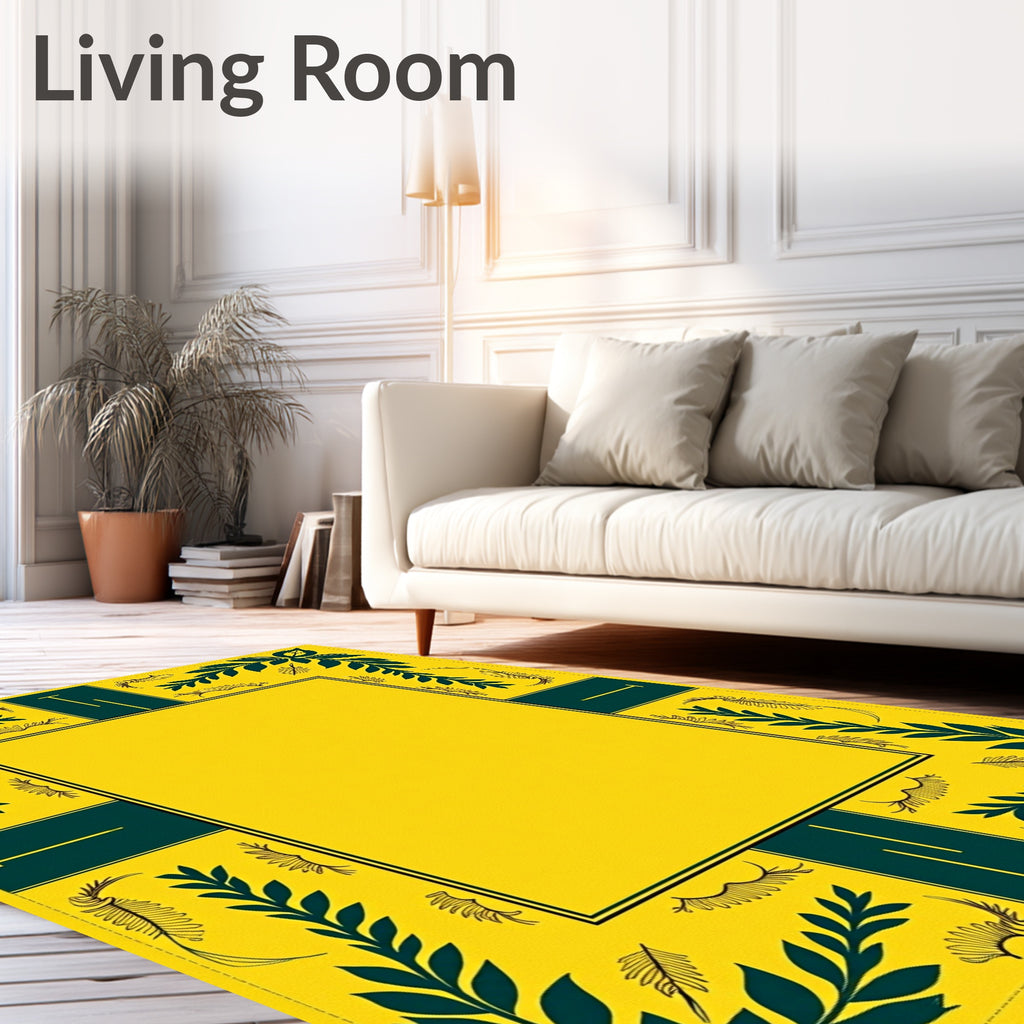 Golden Yellow Botanical Garden Accents Rug