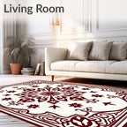 Rich Burgundy Floral Medallion Rug