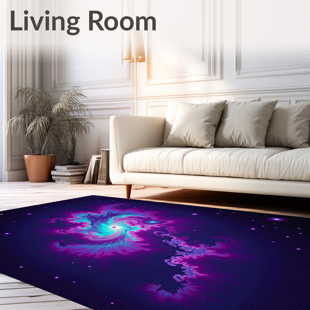 Vibrant Cosmic Nebula Swirl Rug