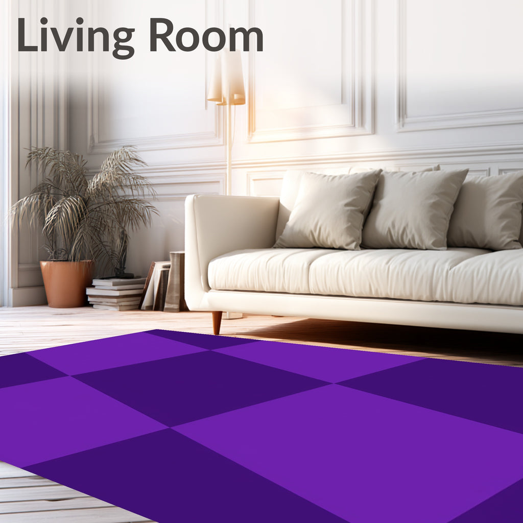 Bold Purple Diamond Check Plaid Rug