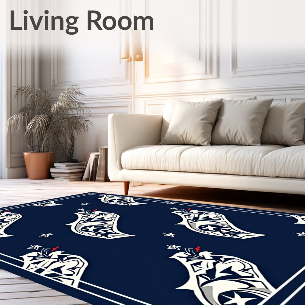 Dark Blue Tribal Creature Star Rug