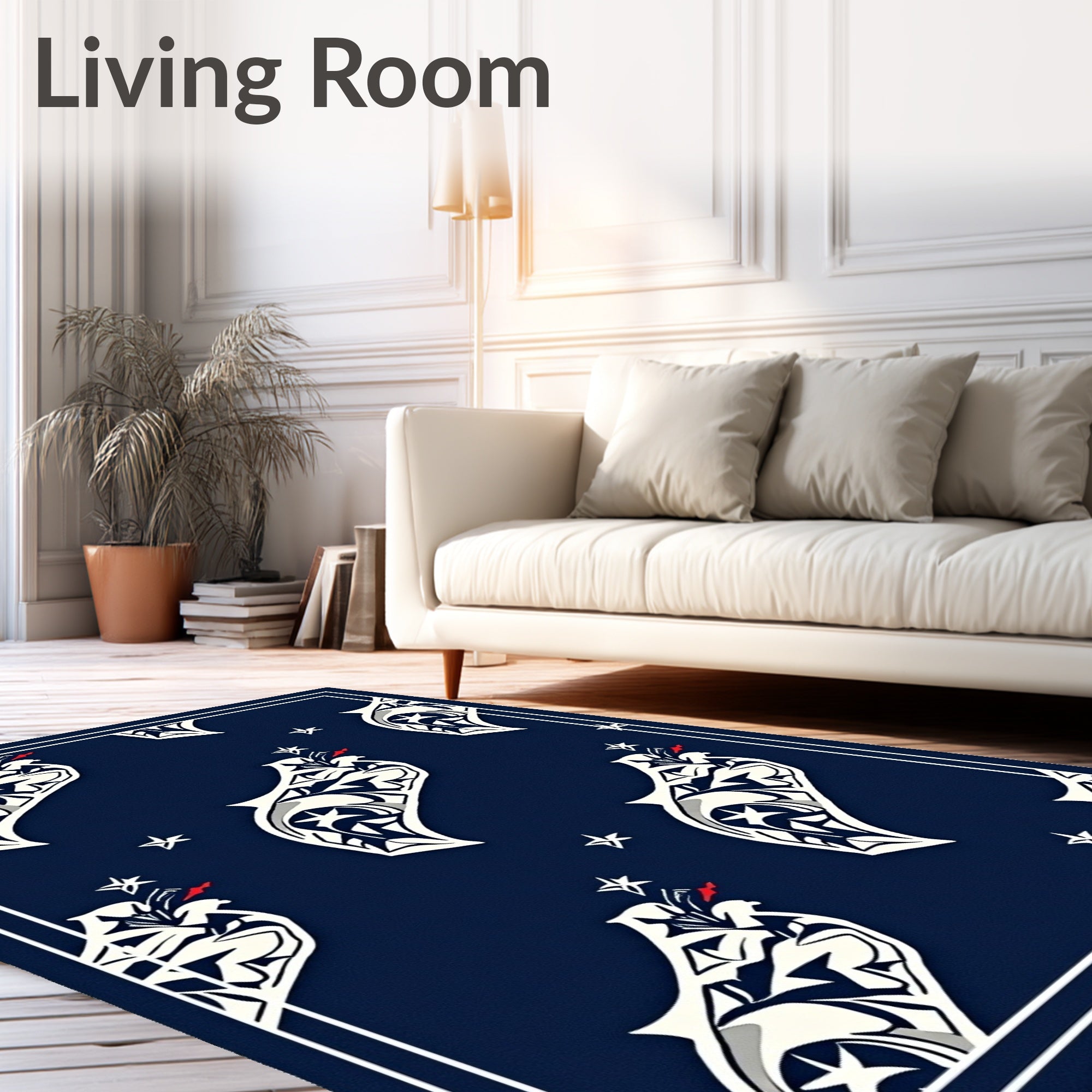 Dark Blue Tribal Creature Star Rug