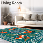 Whimsical Fox And Snowflake Forest Rug