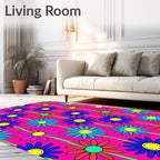 Vibrant Pink Flower Power Garland Rug