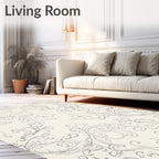Elegant Gray Flourish Scrollwork Rug
