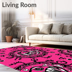 Vibrant Pink Creature Medallion Rug
