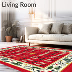 Crimson Soldier Motif Border Rug