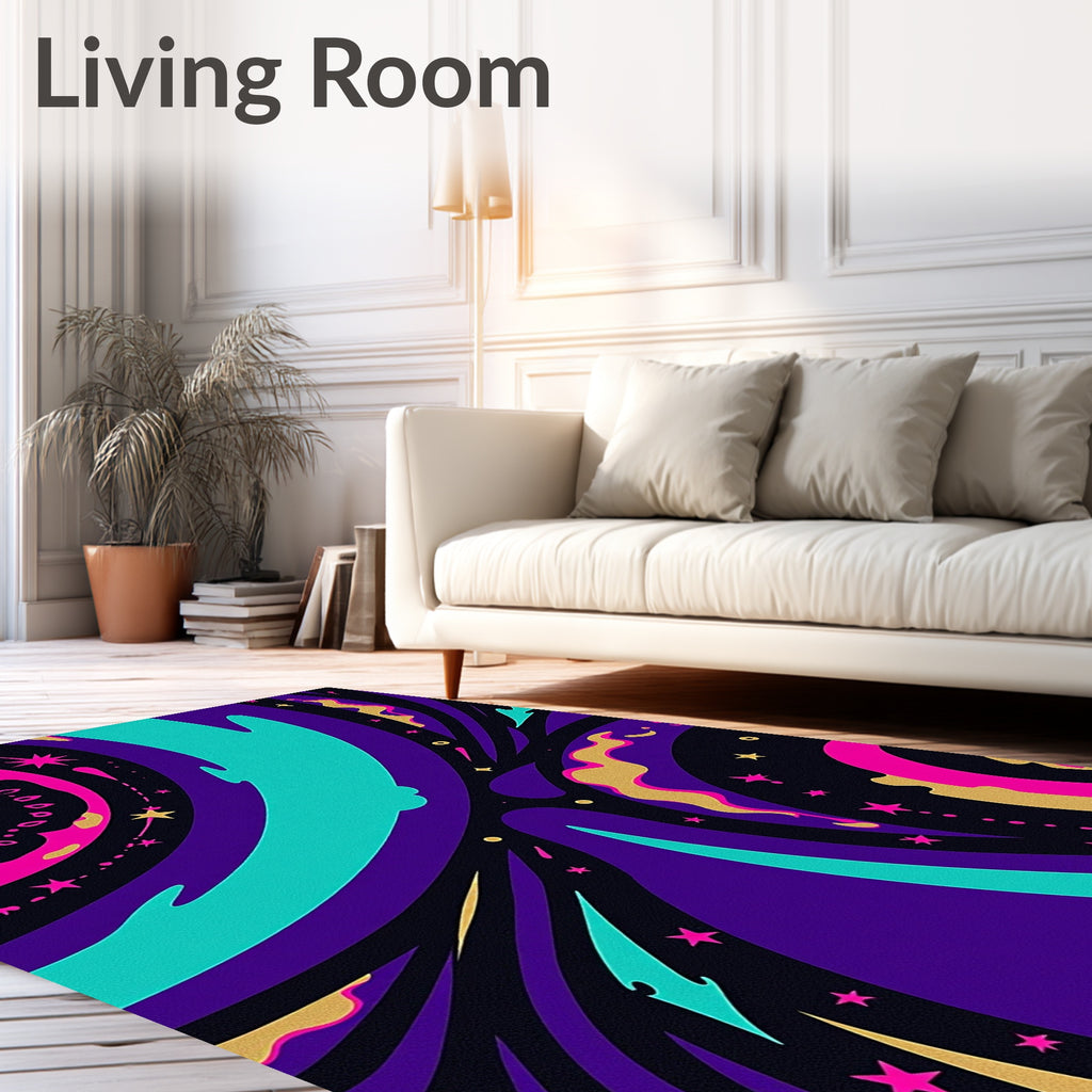 Cosmic Galaxy Swirl Abstract Rug