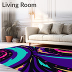 Cosmic Galaxy Swirl Abstract Rug