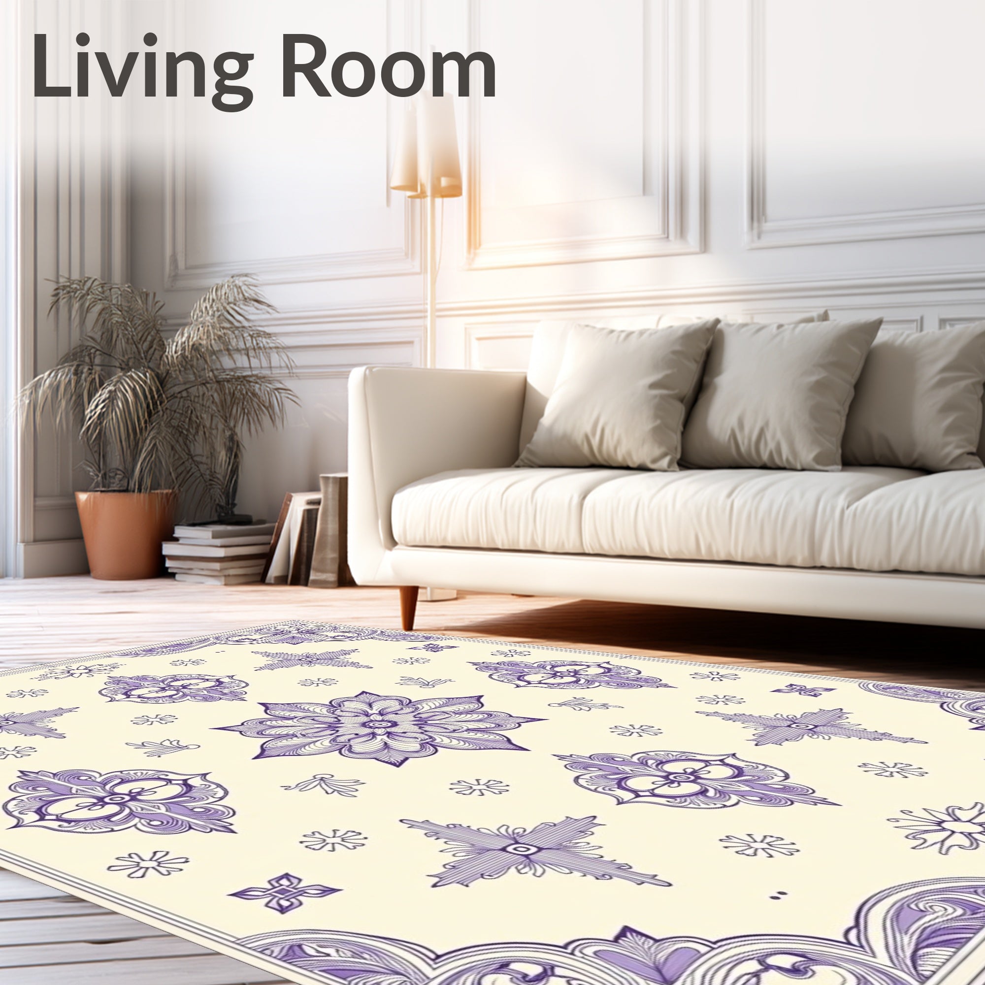 Lavendar Ornate Symmetry Medallion Rug