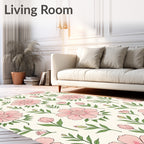 Pink Floral Garden Branches Rug