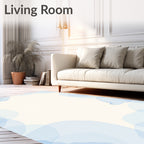 Soft Blue Watercolor Circles Frame Rug