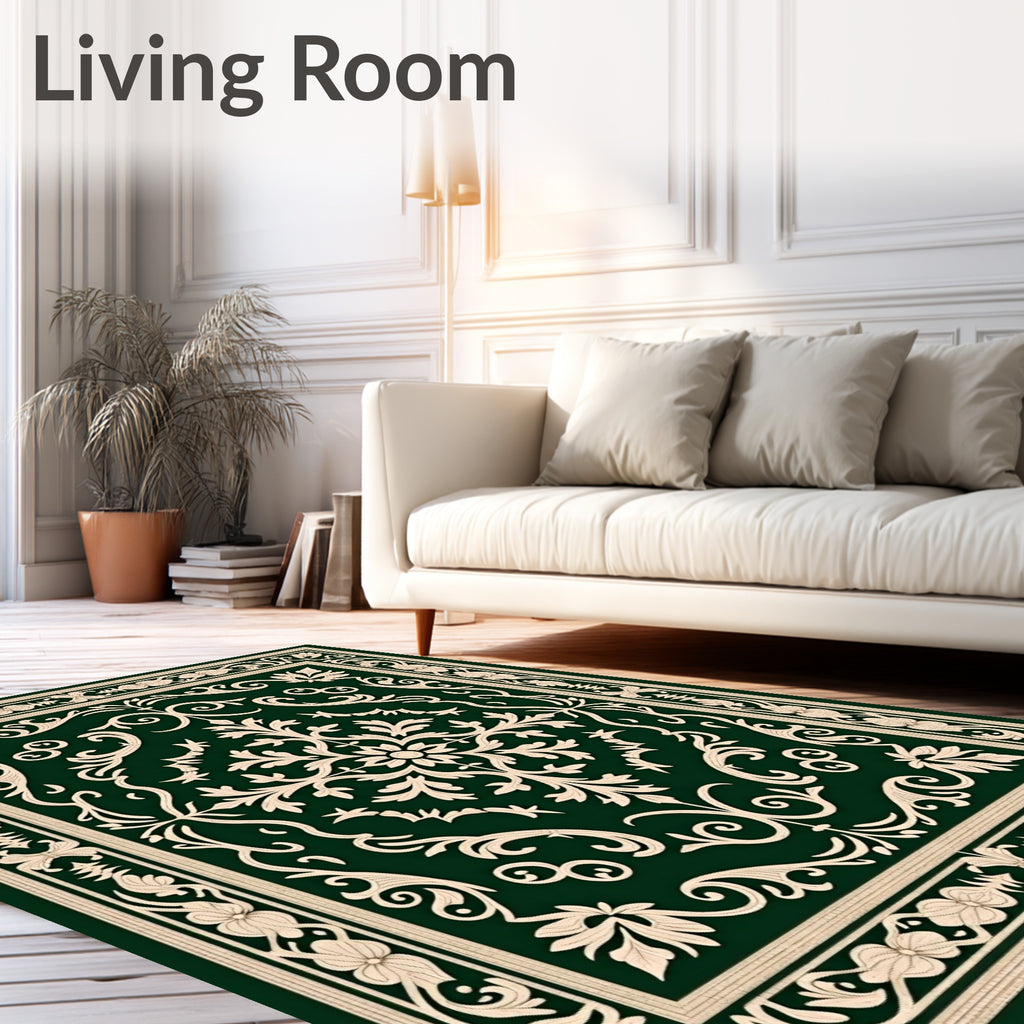 Classic Emerald Floral Archway Rug