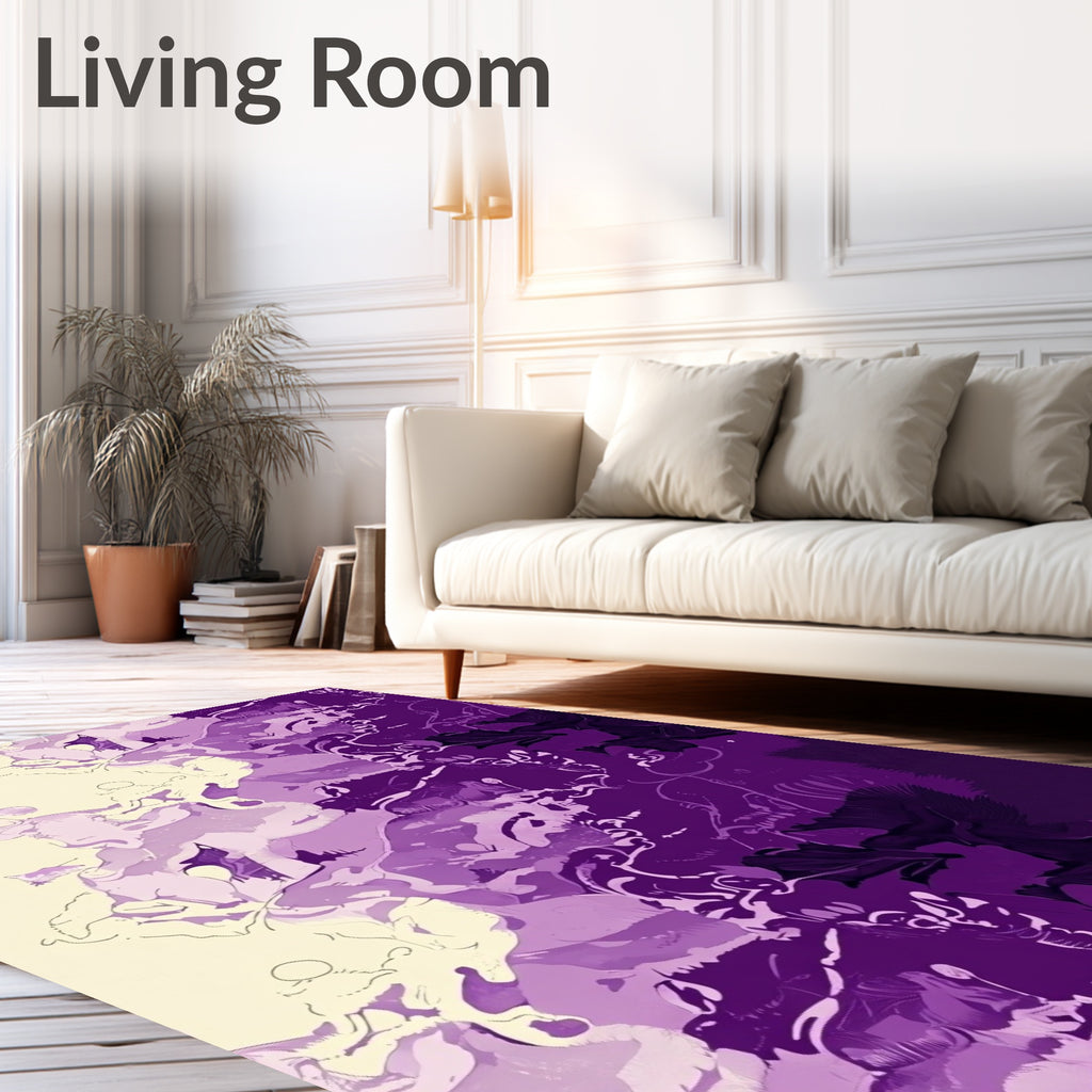Amethyst Amorphous Floral Swirl Rug