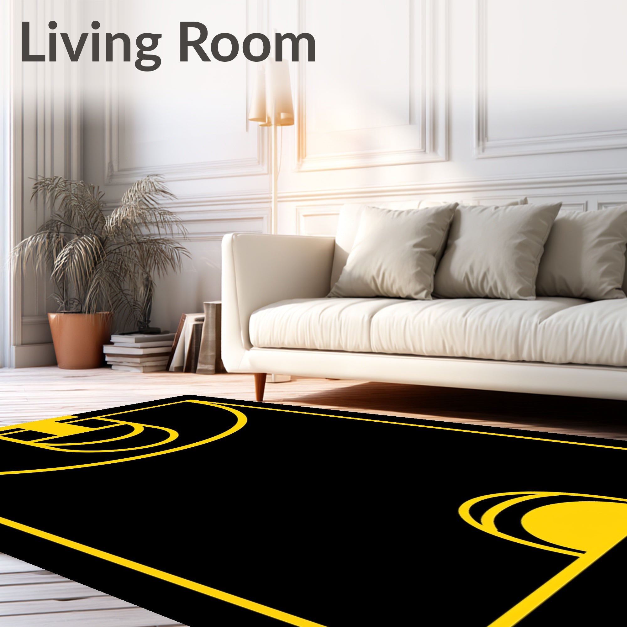 Bold Yellow Geometric Arch Rug