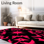 Bright Pink Starburst Kaleidoscope Rug