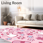 Whimsical Snowman Red Floral Accents Rug