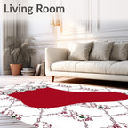 Crimson Festive Holiday Stocking Lace Rug