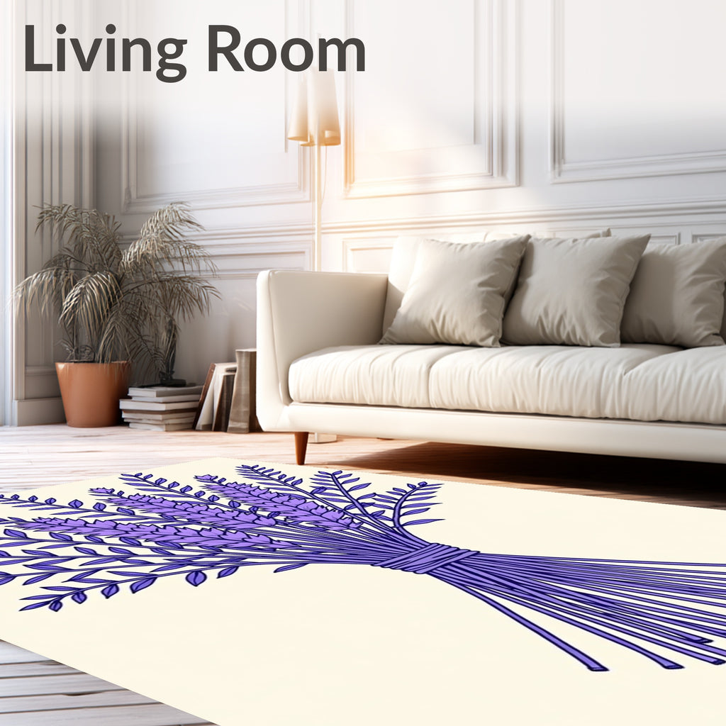 Charming Lavender Bouquet Floral Accents Rug