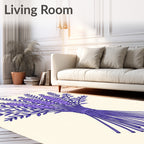 Charming Lavender Bouquet Floral Accents Rug
